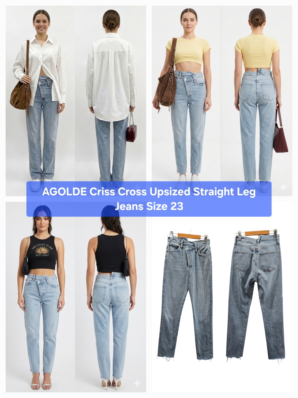 AGOLDE Criss Cross Upsized Straight Leg Jeans Size 23